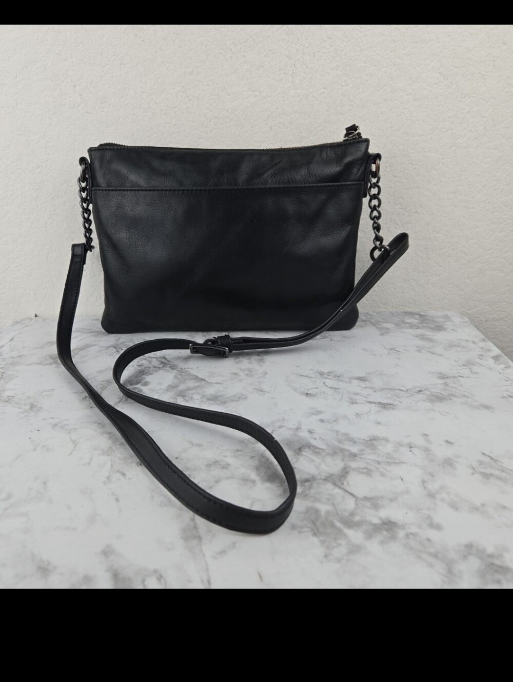 Margot Classic Black Leather Crossbody Bag